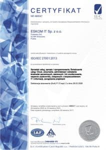 ISO 27001 Certyfikat
